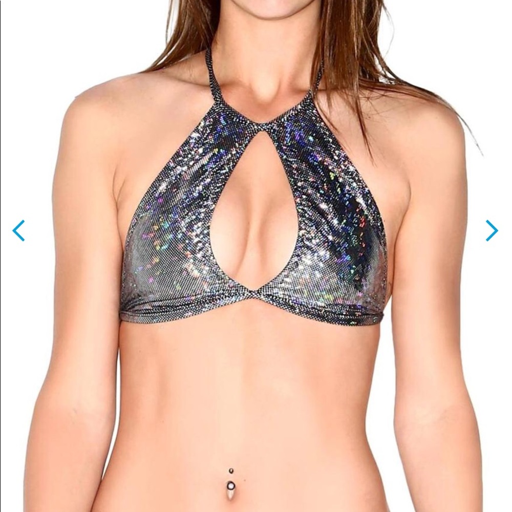 Disco Keyhole Halter Top